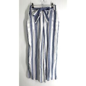 Angie Pants Women’s Small Boho Striped Pull On Wide Leg Lightweight Cotton New